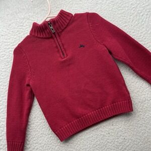 Tommy Bahama Sweater Baby 18M 1/4 Zip Pullover Red Mock Neck Cute Holiday Church